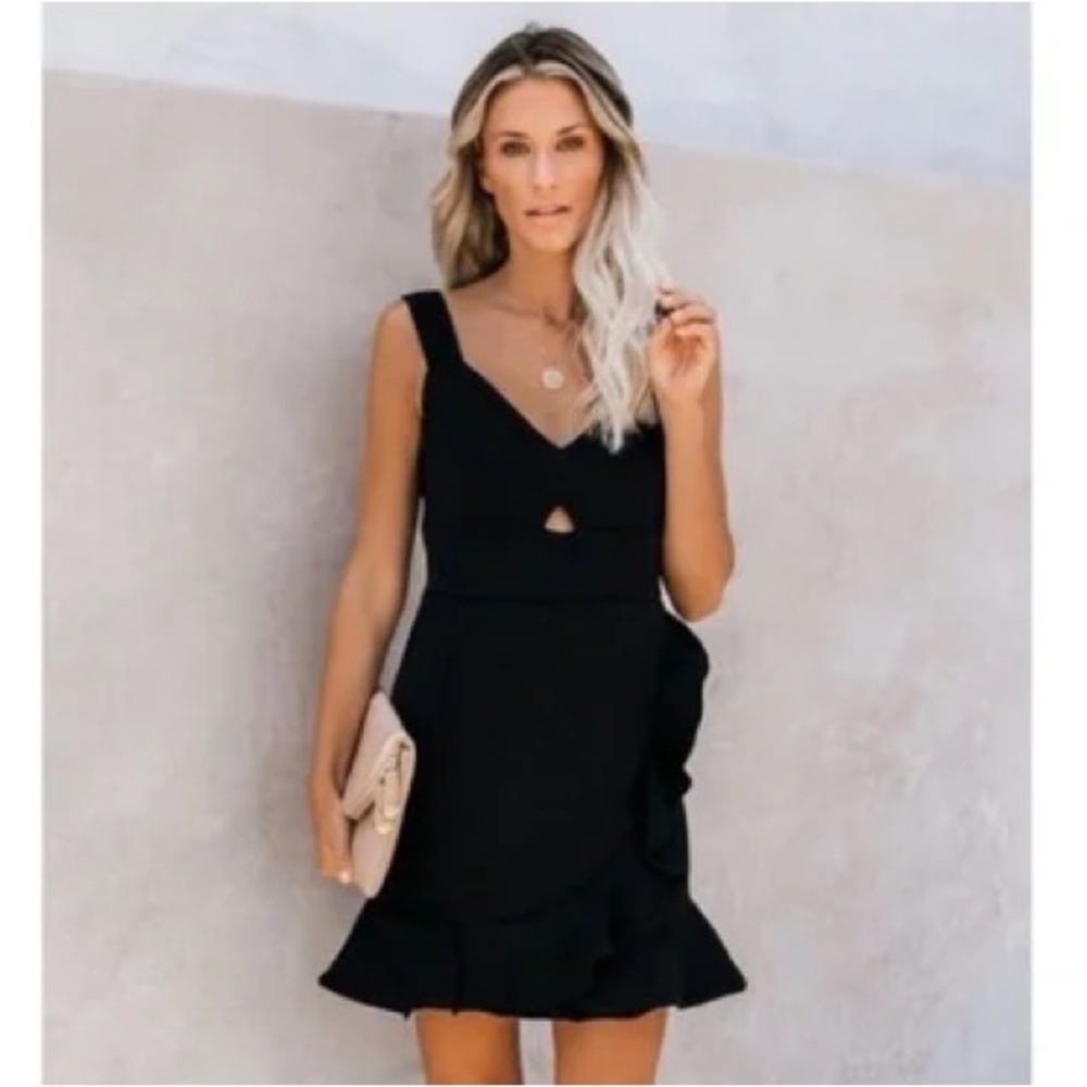 q&a black mini dress
